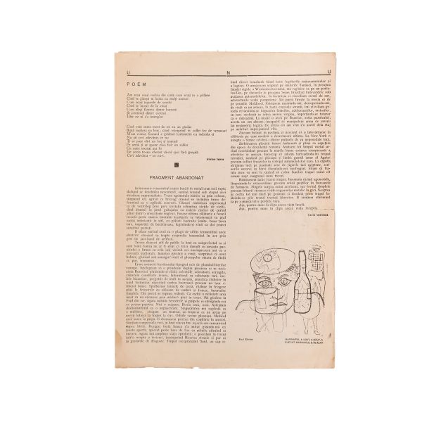 Publicația „UNU”, anul II, nr. 15, iulie 1929
