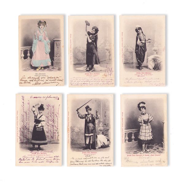 Artista Nora Marinescu, șase fotografii tip carte poștală - foarte rare