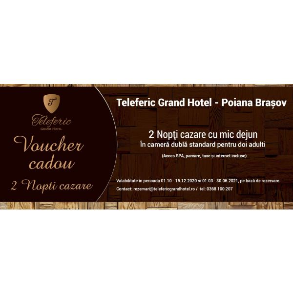 2 nopți de cazare pentru 2 persoane, cu mic dejun inclus la  Teleferic Grand Hotel –Poiana Brașov
