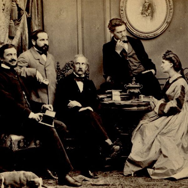Carol Popp de Szathmári în atelierul său, fotografie format carte-de-visite, atelier Carol Popp de Szathmári, cca. 1865