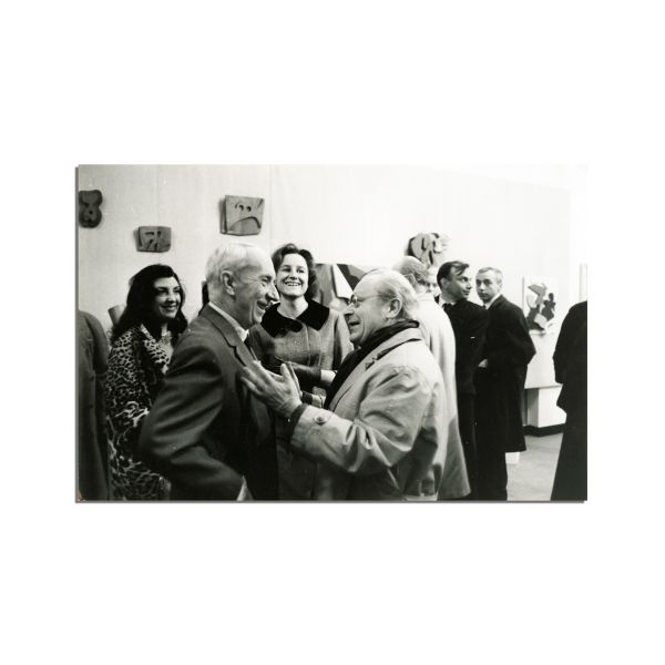 Tristan Tzara și Hans Arp, fotografie de epocă, atelier André Morain