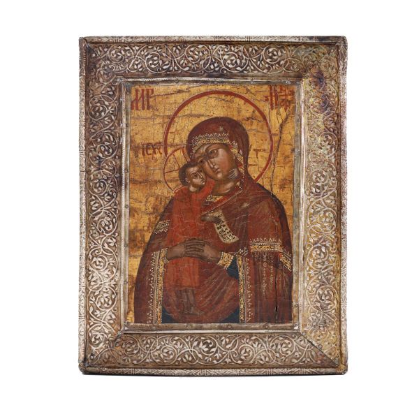 Icoană Născătoarea de Dumnezeu Mângâietoare, tempera pe lemn, a doua jumătate a secolului al XIX-lea