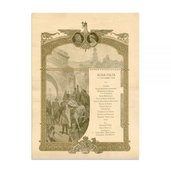 Meniul încoronării de la Alba-Iulia, 1922