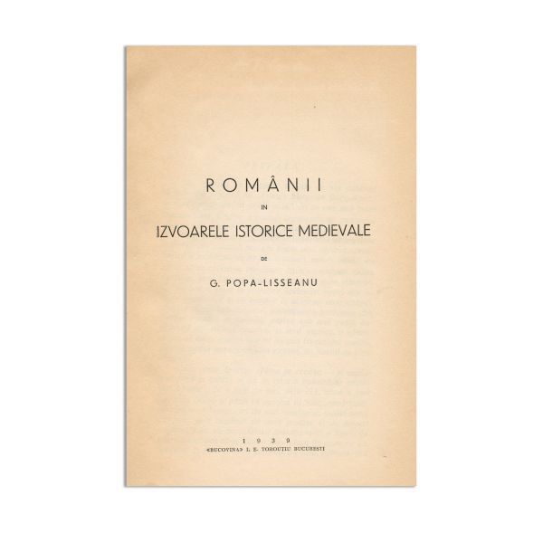 G. Popa-Lisseanu, Românii în izvoarele istorice medievale, 1939, cu dedicație către Th. Capidan