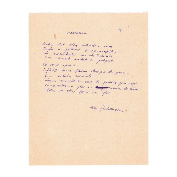 Tia Șerbănescu, corespondențe și manuscrise trimise lui Geo Dumitrescu, anii ‘60