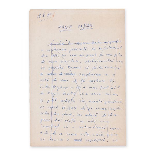 Geo Bogza, Decesul lui Marin Preda, nouă file manuscris