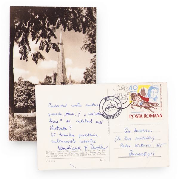 Ana Blandiana și Romulus Rusan, trei cărți poștale expediate lui Geo Dumitrescu