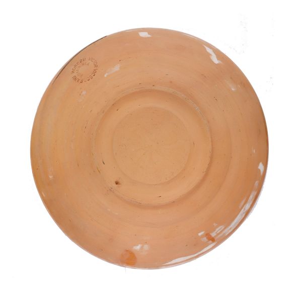 Două farfurii din ceramică de Horezu, semnate Victor Vicșoreanu, 1986