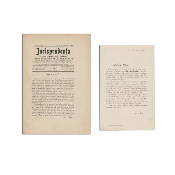 Publicația „Jurisprudența”, Anul I, Nr. 1, 14 februarie 1908