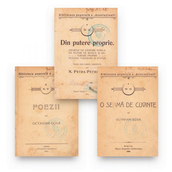 Octavian Goga, O seamă de cuvinte, 1908 + Poezii, 1910 + N. Petra-Petrescu, Din putere proprie, 1908
