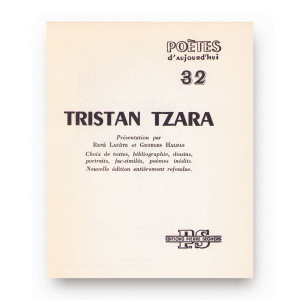 René Lacôte și Georges Haldas, Tristan Tzara, 1960, cu dedicația lui Tristan Tzara