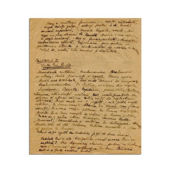 Mircea Eliade, Civilizația brahmanică, manuscris