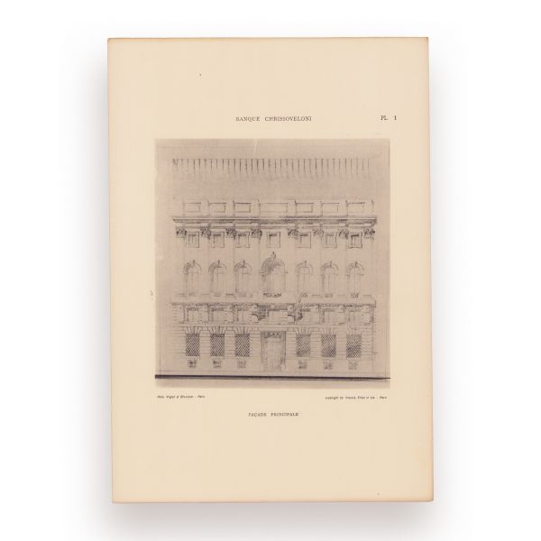 G. M. Cantacuzino, Palais de la Banque Chrissoveloni, 1929, exemplar numerotat, cu dedicație pentru Alexandru Slătineanu