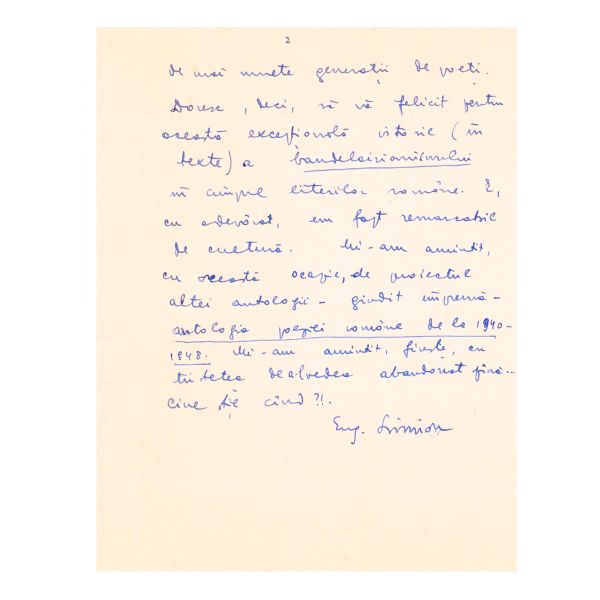 Eugen Simion, două scrisori pentru Geo Dumitrescu, 1969