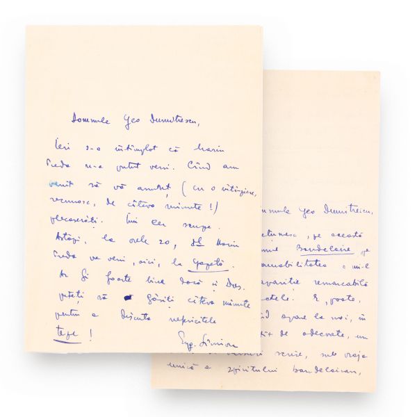 Eugen Simion, două scrisori pentru Geo Dumitrescu, 1969
