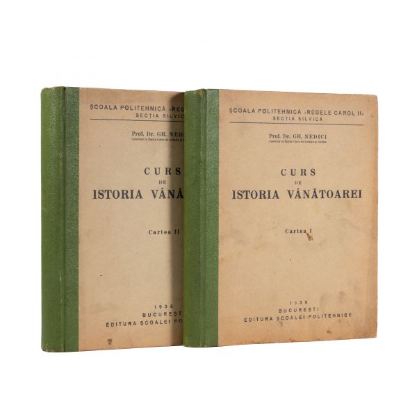Prof. Dr. Gh. Nedici, Curs de istoria vânătoarei, două volume, 1936