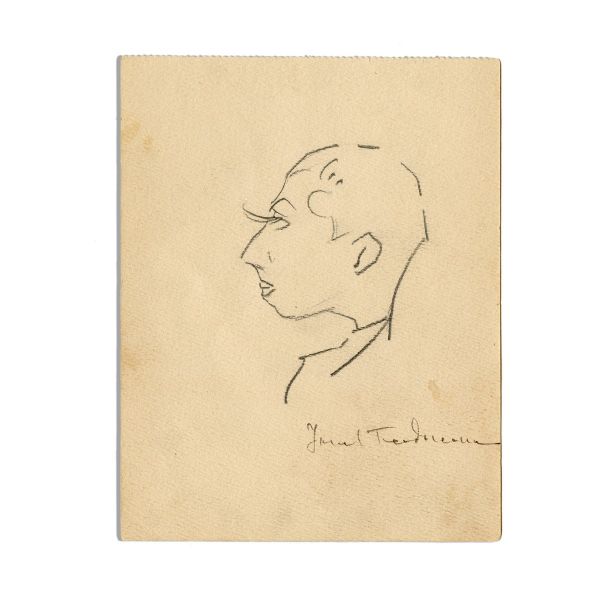 Ionel Teodoreanu, Schiță în creion + scrisoare olografă