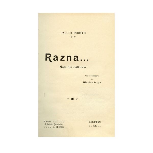 Radu D. Rosetti, Razna…, 1912, cu dedicația autorului