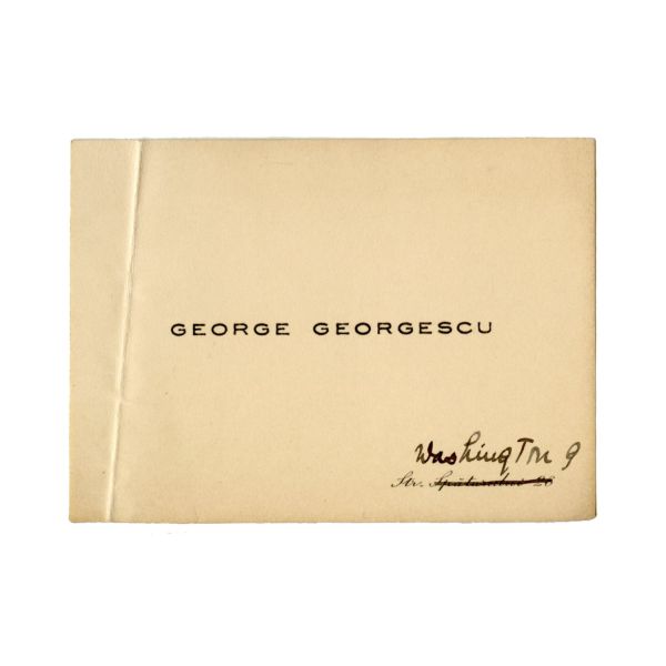 George Georgescu, Alfred Alessandresco, N. M. Condiescu, patru cărți de vizită, din colecția familiei Ștefănescu 