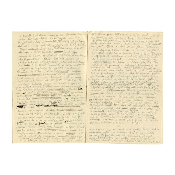 Mircea Eliade, manuscrisul eseului „De ce nu mai citim?”