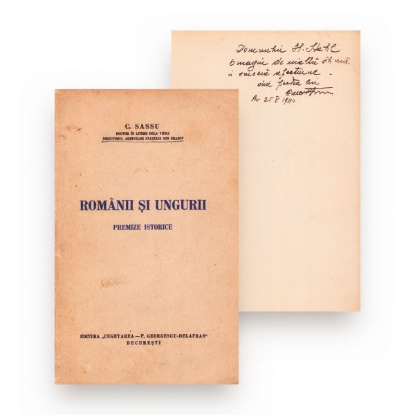 C. Sassu, Românii și ungurii, 1940, cu dedicație pentru H. Stahl
