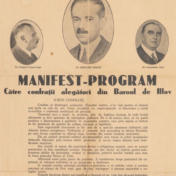 Manifest-program către confrații alegători din Baroul de Ilfov