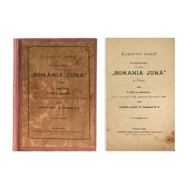 Raportul Anual al Societății „România Jună” în Viena, 1892