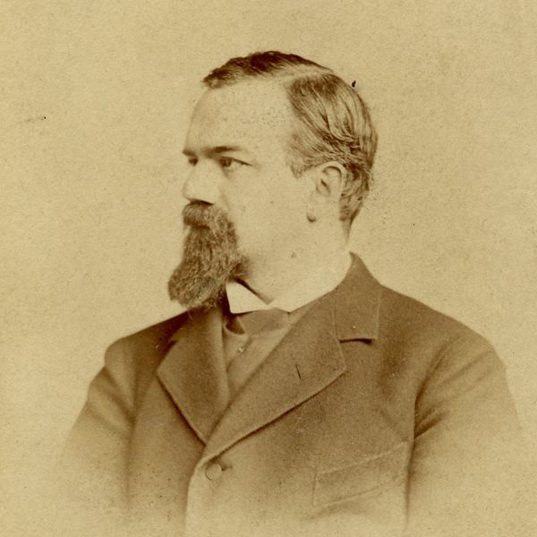 Titu Maiorescu, fotografie cu dedicație olografă către Ioan Slavici + carte de vizită cu însemnare olografă
