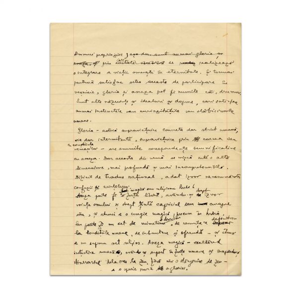 Mircea Eliade, manuscris de 5 file - Soliloquii