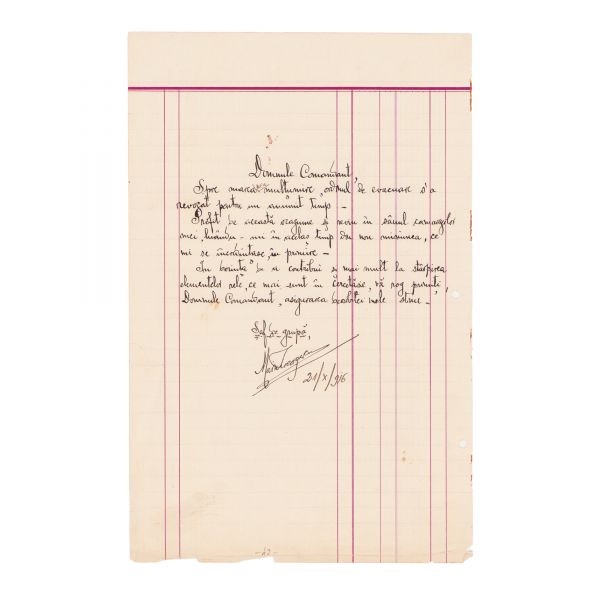 Ultimul raport al șefului echipei I-a de cercetași, Georgescu I. Marin, 14.X.1916