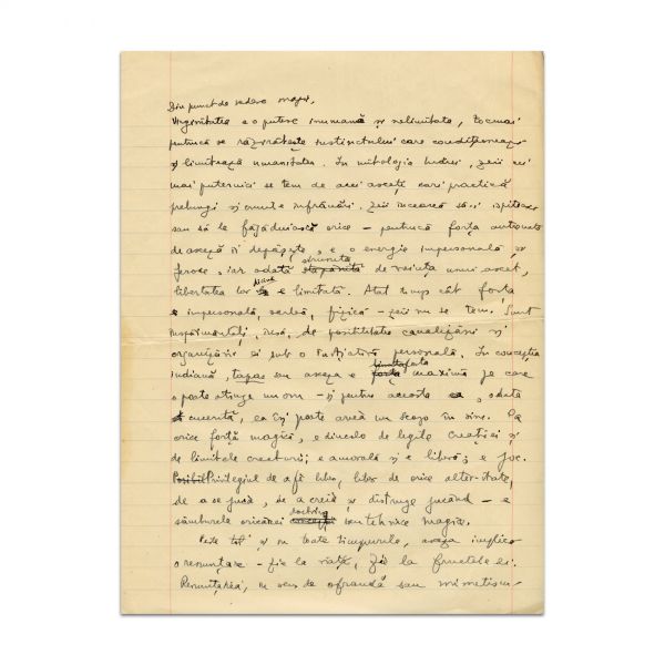 Mircea Eliade, manuscris de 5 file - Soliloquii