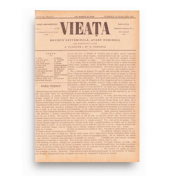 Publicația „Viața”, Anul II, 1895-1896