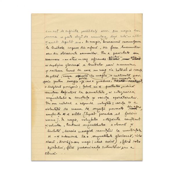 Mircea Eliade, manuscris de 5 file - Soliloquii