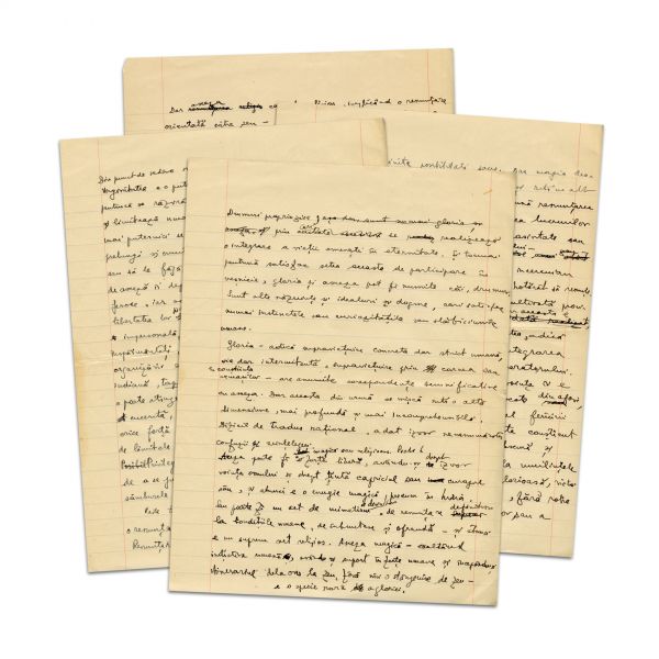 Mircea Eliade, manuscris de 5 file - Soliloquii