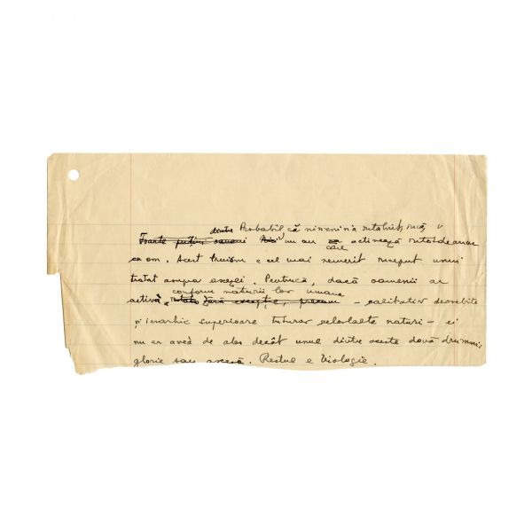 Mircea Eliade, manuscris de 5 file - Soliloquii
