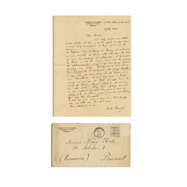 Carlo Formichi, scrisoare pentru Mircea Eliade, 19 septembrie 1928