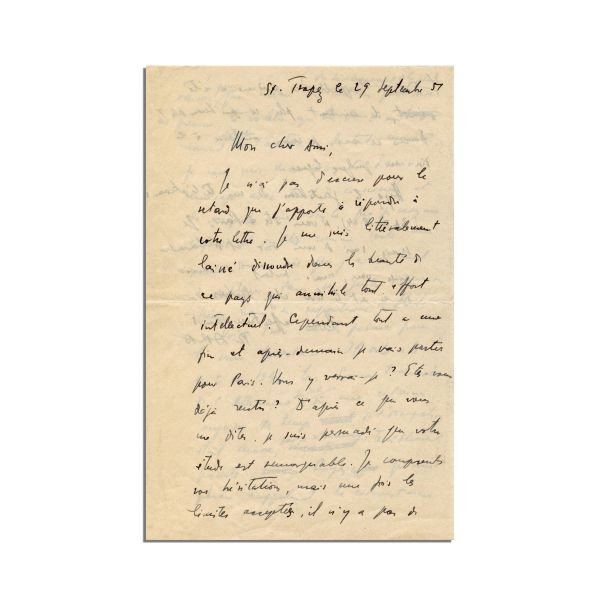 Tristan Tzara, scrisoare olografă, 1951