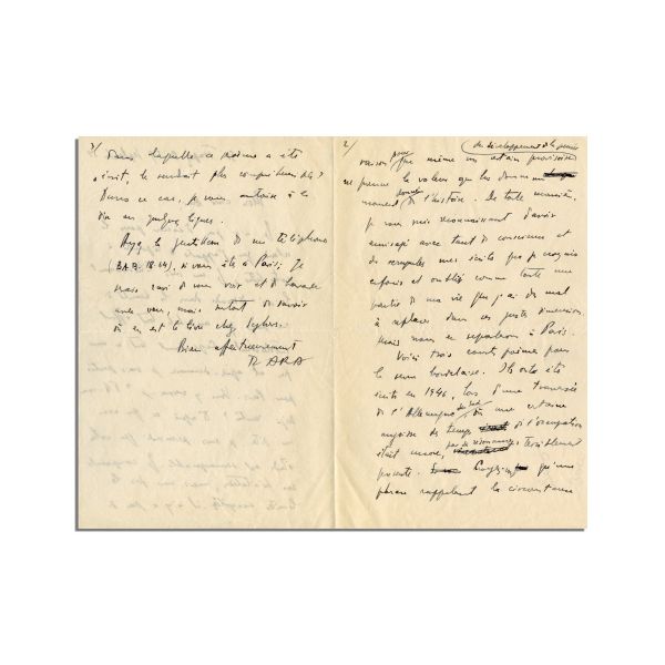 Tristan Tzara, scrisoare olografă, 1951