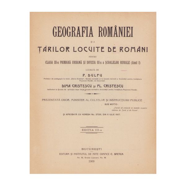 Geografia României + Geografia continentelor, 1909