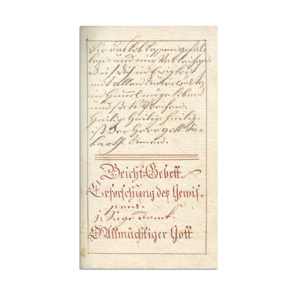 Manuscris religios de secol XIX, în limba germană