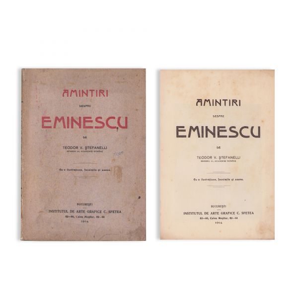 Teodor V. Ștefanelli, Amintiri despre Eminescu, 1914, cu ex-librisul lui Georgescu Theologu George 
