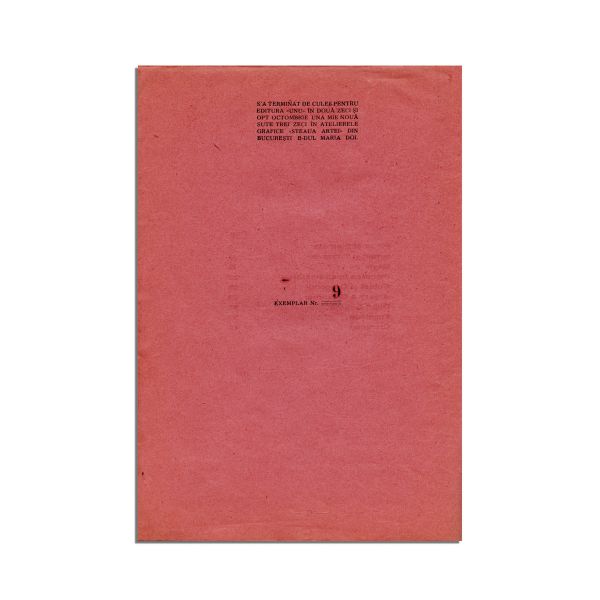 Urmuz, Urmuz, 1930, Colecția Editurii „UNU”, volum bibliofil