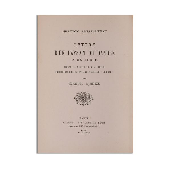 Emanoil Quinezu, Lettre d’un paysan du Danube a une russe, 1878
