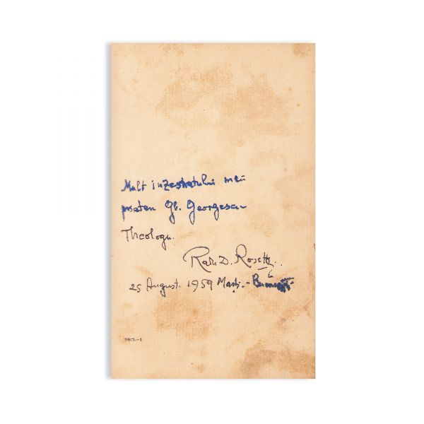 Radu D. Rosetti, Pagini alese, 1935, cu dedicație pentru Gh. Georgescu Theologu