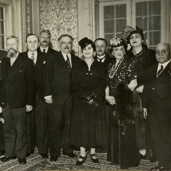 Grigore Antipa, Alexandrina Gr. Cantacuzino, Grigore Trancu-Iași, Institutul Francez de Înalte Studii din România, fotografie de epocă, 1937
