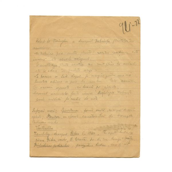 Mircea Eliade, caiet-manuscris „Note și articole”