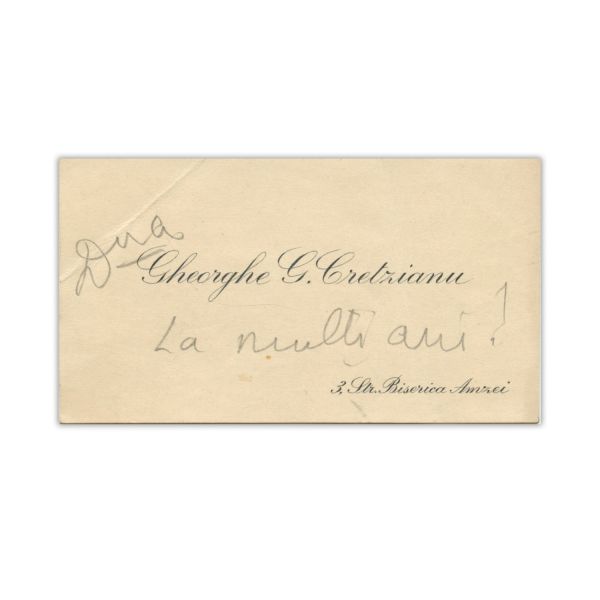 Ecaterina C. Caragea, Irina Procopie, Lea C. Slatineanu, Gheorghe G. Cretzianu, 7 cărți de vizită