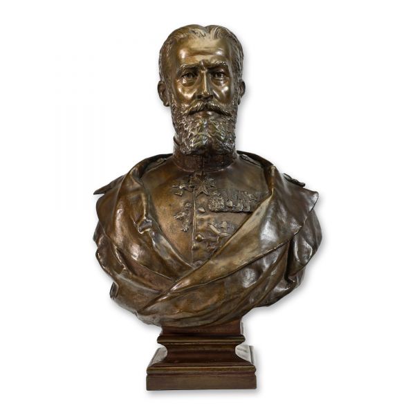 Bustul din bronz al regelui Carol I al României, gravor Wladimir Hegel, cca. 1891 