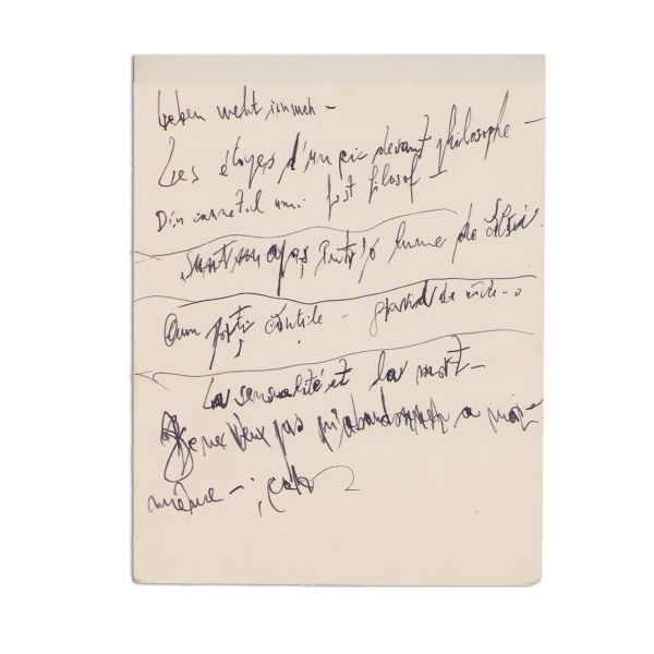 Emil Cioran, „A-ți scrie autobiografia și a te adresa mai mult lui D-zeu decât oamenilor! Șansa Sfintei Teresa”, șapte file manuscris