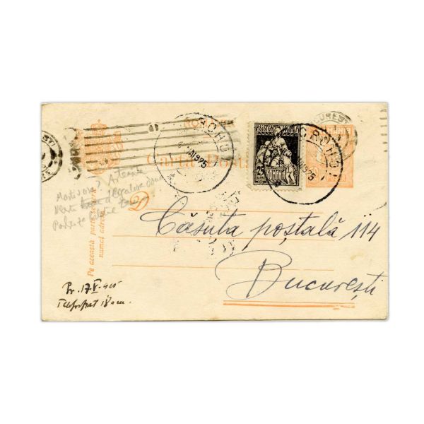 Sașa Pană, colecție de cărți poștale, 1920 - 1925